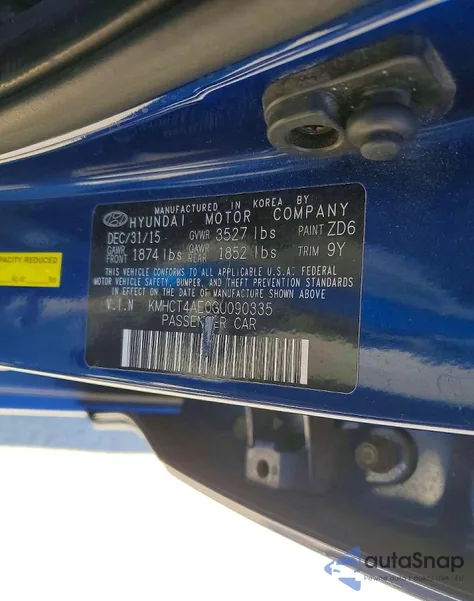 2016 Hyundai Accent Se z USA, uszkodzony, nr VIN KMHCT4AE0GU090335